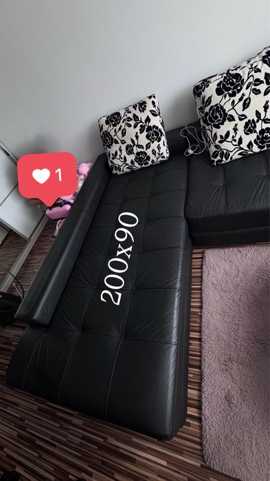 Colțar extensibil PIELE NATURALĂ