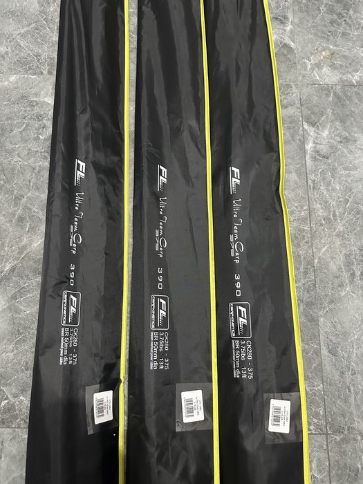 Set nou 3 lansete FL Ultra Team Carp 3.90m 3.75lbs + 3 mulinete REELSKING TM10000
