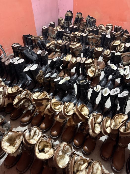 Натуралный кожанный унты волк як бык сабака баран