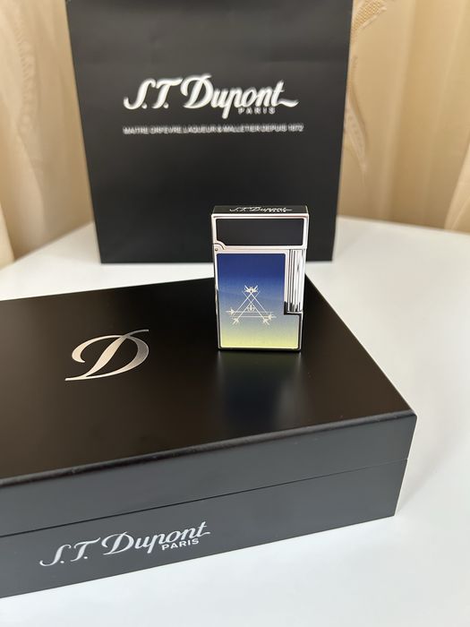 Запалка S.T. Dupont Ligne 2 Montecristo Dark Blue - отлично състояние, двоен пламък