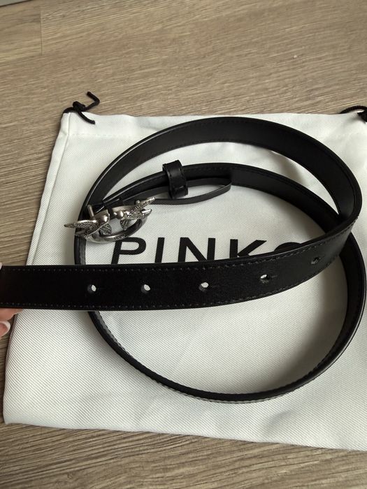 Черен кожен колан Pinko