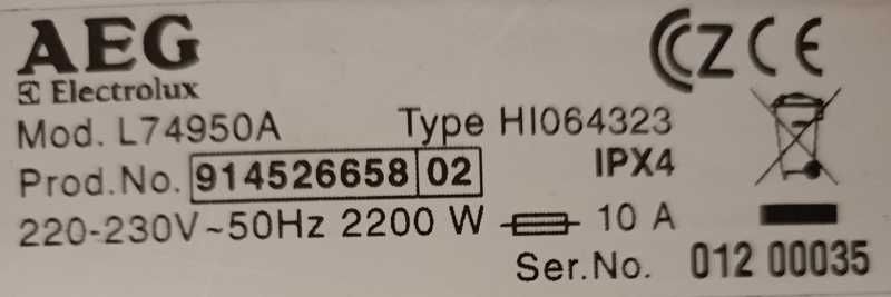 пералня AEG Lavamat/Electrolux L74950A