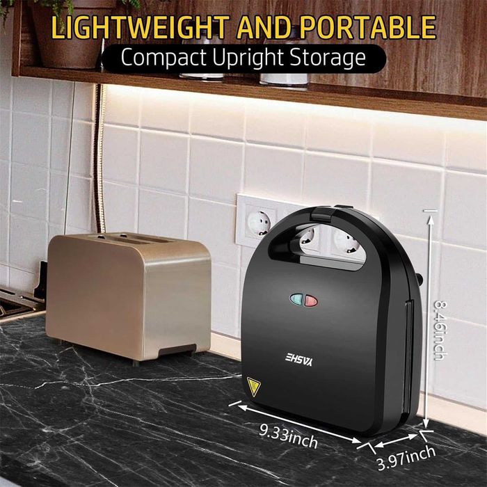 YASHE Тостер за сандвичи 3-в-1, гофретник Panini Presses Set, 750 W