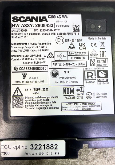3221882 Unitatea de Control, RTC SCANIA L,P,G,R,S-series (2016-) SCANIA