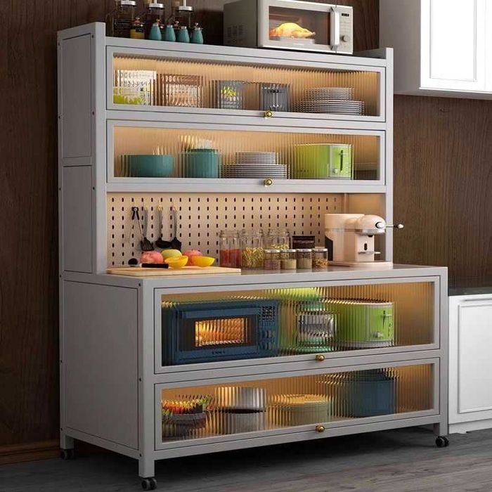 Металлический кухонный стеллаж/полки для посуды и круп