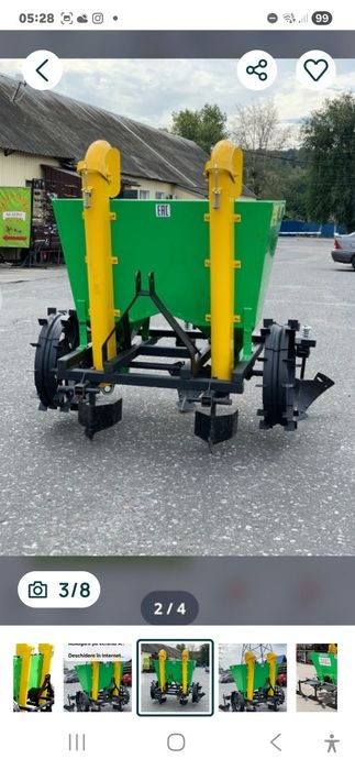 Mașină de plantat semănat cartofi cu două rânduri pentru tractor trans