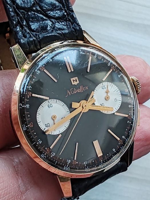 Ceas Nobellux Panda Chronograph Aur 18k Landeron 248