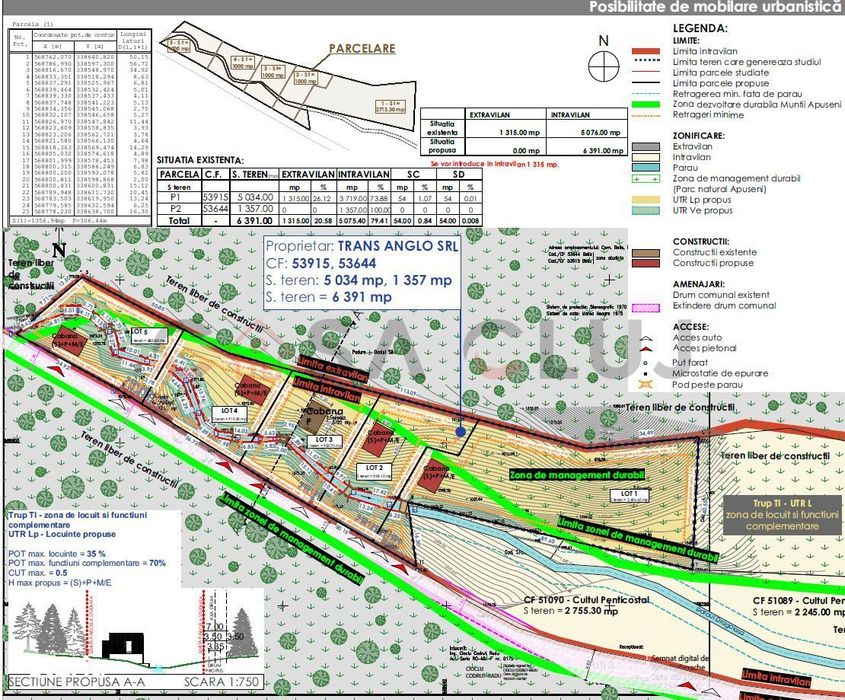 Teren cu Puz pe aprobat, CF, C.U, loturi Poiana Horea, Cluj.