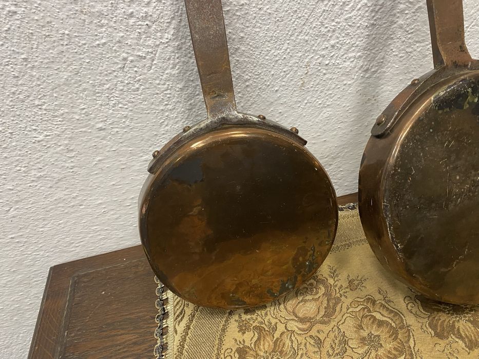 Старинни медни тигани комплект 2 броя Западна Европа 1900