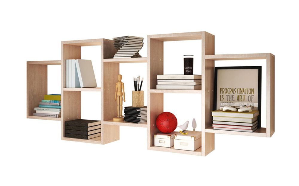 161см! Огромна стенна етажерка с модерен дизайн!