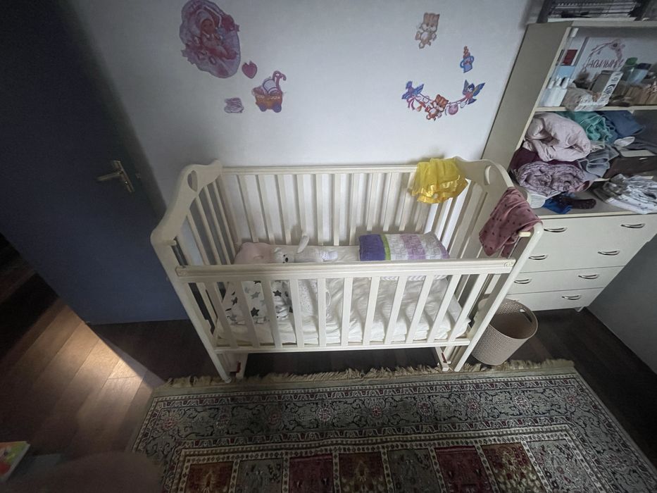 Манеж молочного цвета 2в1