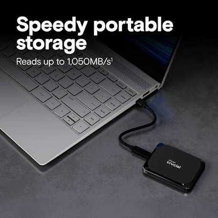 SSD Extern Crucial X9 Portable, 2TB, USB-C 3.2 Gen2 sigilat nou.