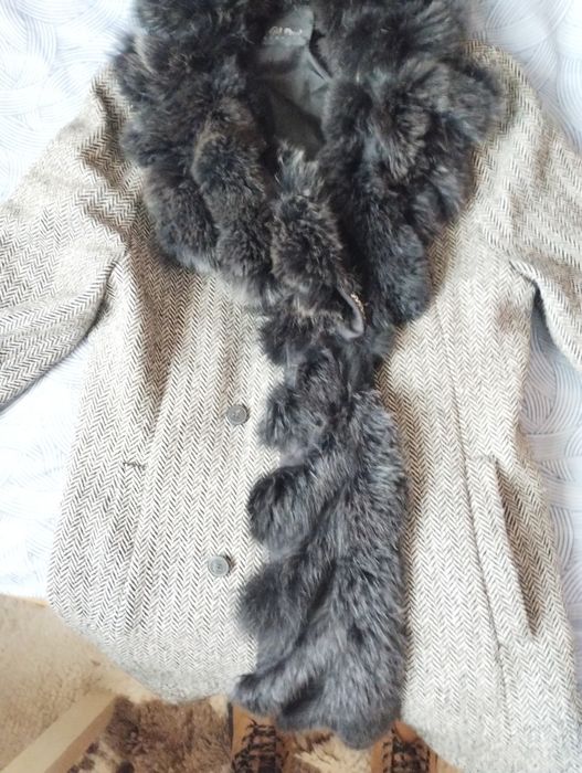 Естествен косъм палто