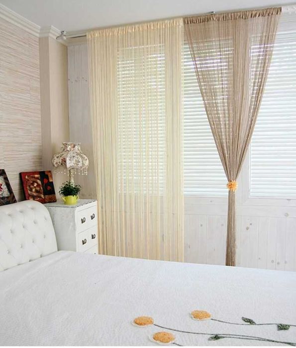 Шторы нитяные цветные