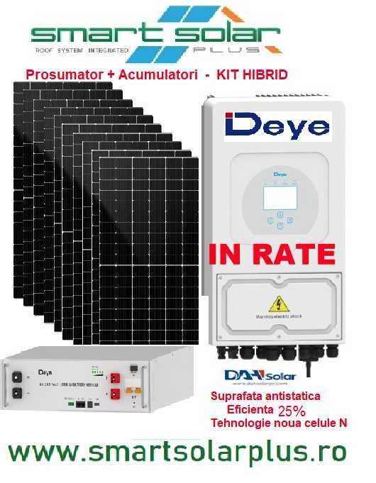 KIT FOTOVOLTAIC Deye 6kw/11 PV + Bat. LIFEPO4 5,2kw+ Presetare montaj