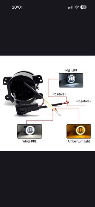 Противотуманная фара ангельский глаз 6000к