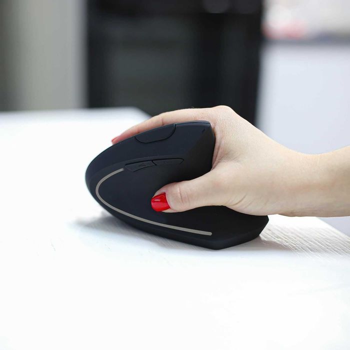 Mouse Optic Vertical Wireless Ergonomic cu LED 1200 DPI 6 Butoane USB