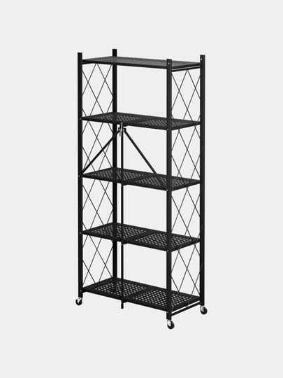 Стеллаж на колесиках, складной, металлический, 3, 4, 5 полок