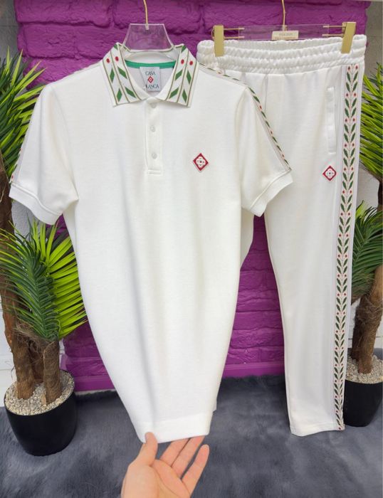 Compleu Barbati Casablanca  Alb Pantalon Lung + Tricou!