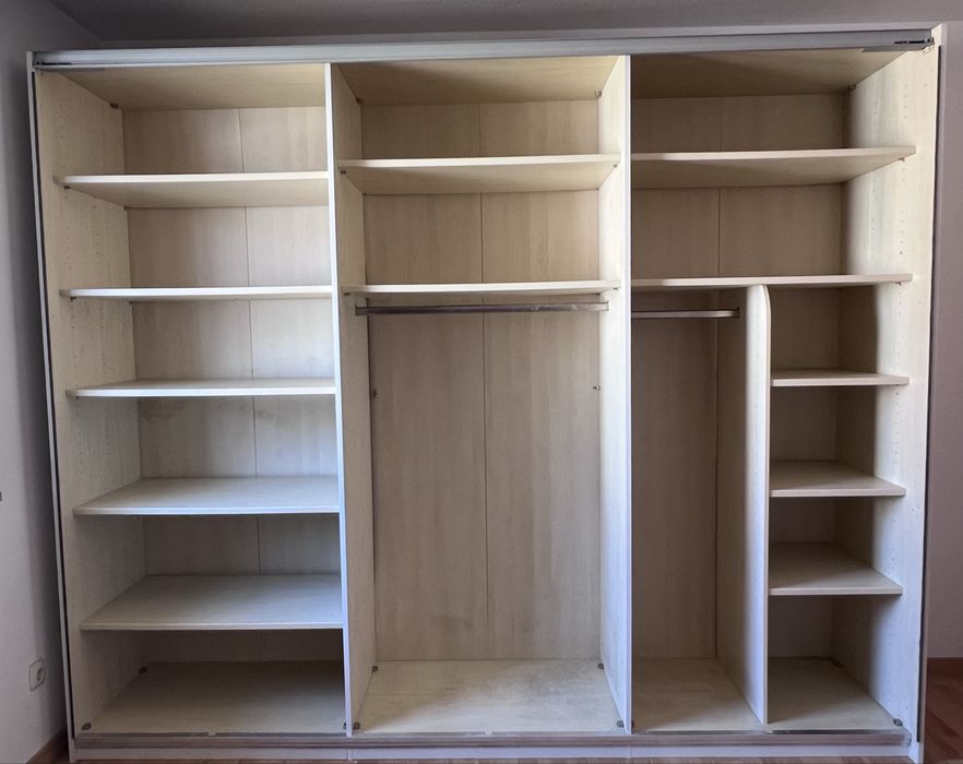 Dressing/Dulap 275/222/70 cm 2 usi culisante alb/ogl/ gri antracit