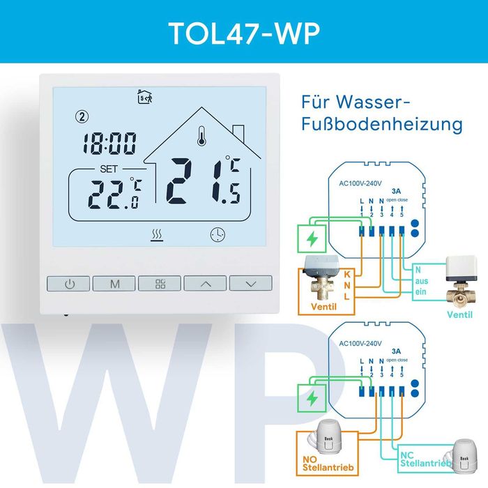 Pachet 2 Termostate Smart Beok TOL47WIFI - Incalzire Pardoseala - NOI