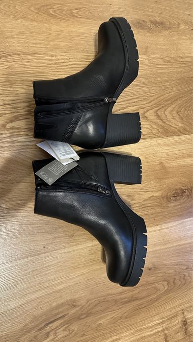 Botine din piele neagra lasocki masura 36
