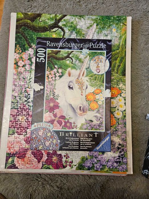 Ravensburger Brilliant Puzzle - Sparkling Unicorn, 500 piese