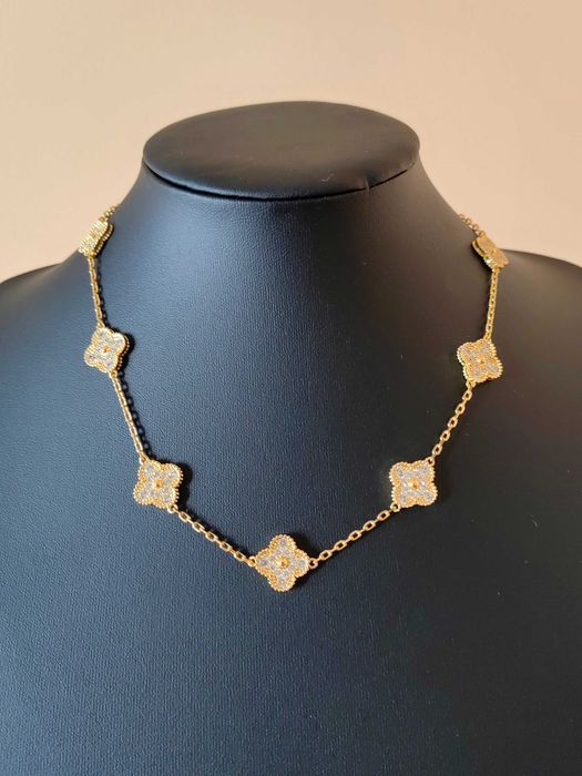 Дамско златно колие с 10 детелини Van Cleef & Arpels VCA