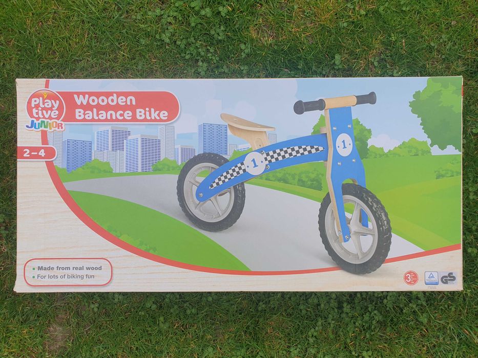 Bicicleta fara pedale din lemn, 2-4 ani