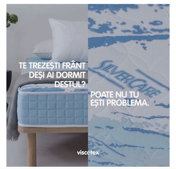 Pat dublu tapițat Negru + Saltea Visco Gel