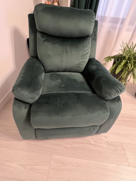 Fotoliu recliner manual ,Mobexpert “LOUIS XL”, verde, ca nou