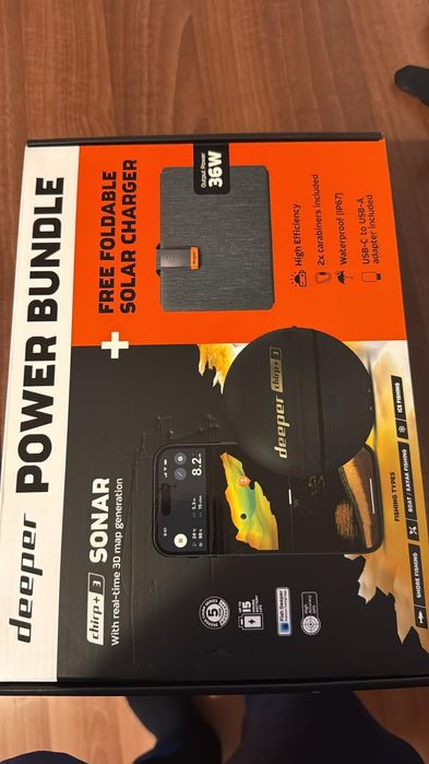 Sonar pescuit Deeper Smart Sonar Chirp+ 3 cu GPS și panou solar pliabi