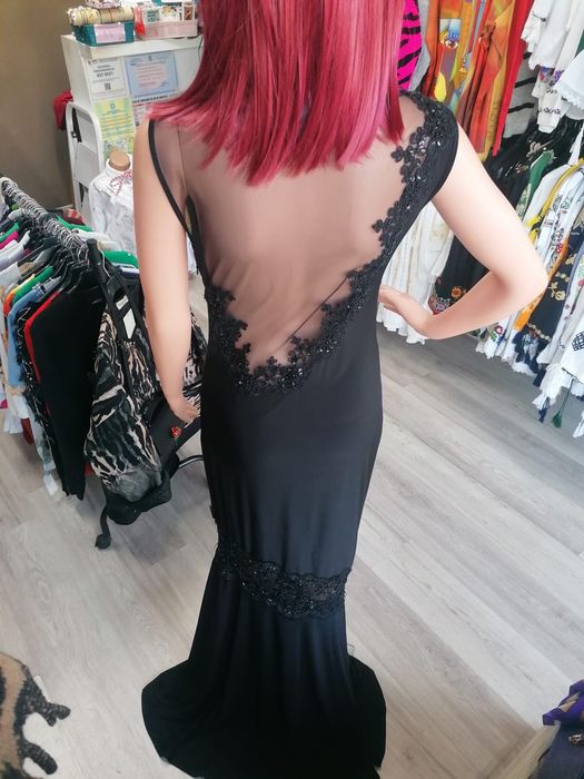 Rochie lunga neagra eleganta