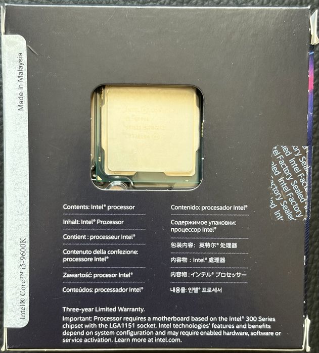 Intel CPU i5 9600k процесор