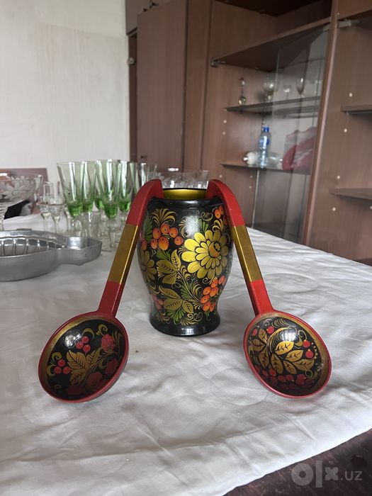 Деревянный набор русская хохлома