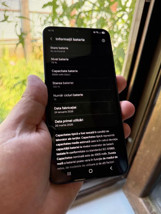 Samsung a57 - nou 16 cicluri de incarcare