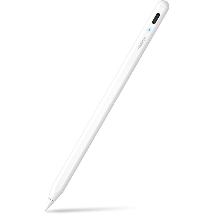 Цифрова писалка Metapen Pencil A8 за iPad (2018-2025), 2X бързо зареждане, чувствителна на накланяне, висока прецизност, бяла