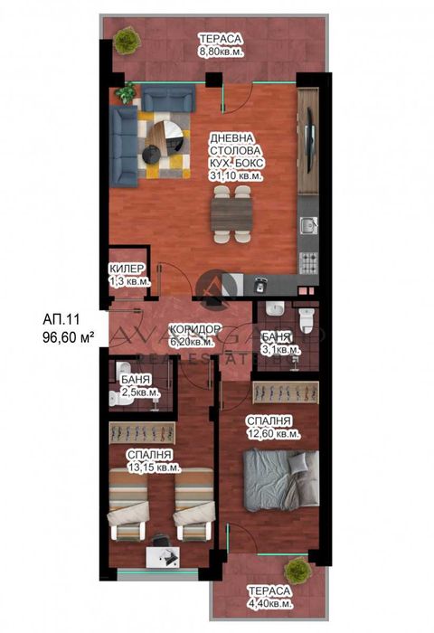 Продава се Тристаен апартамент в Пловдив, Христо Смирненски - 112 кв.м за 1241 €/кв.м - Снимка #3