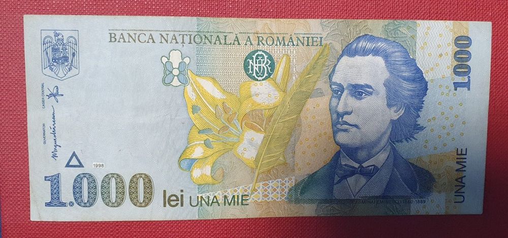 Vând Bancnotă 1.000 Lei (1998) cu Mihai Eminescu. Stare excepțională.