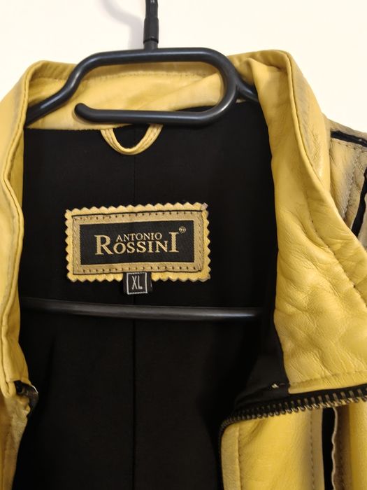 Яке от естествена кожа жълто размер XL