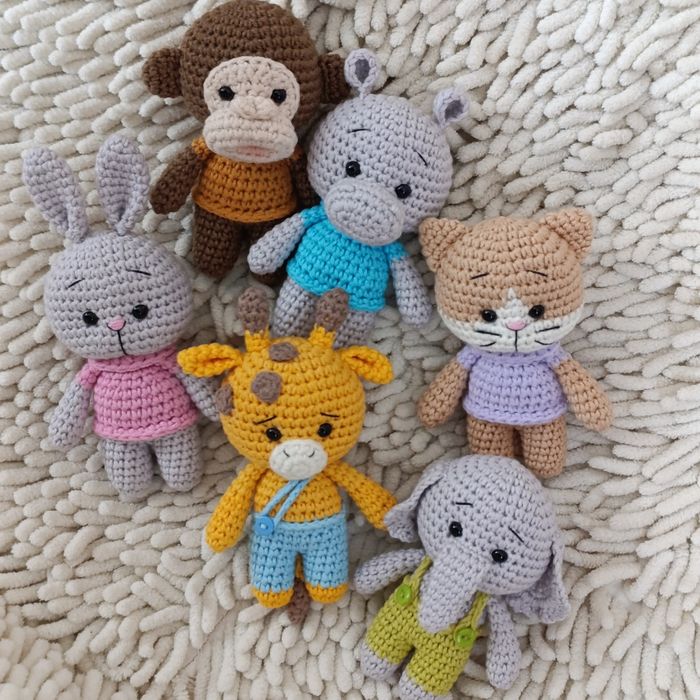 Карманные игрушки вязанные крючком hand  made