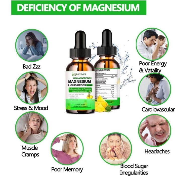 Magnesium oxide, glycinate,malate, ashvaganda,магний,magniy,60 ml,2027