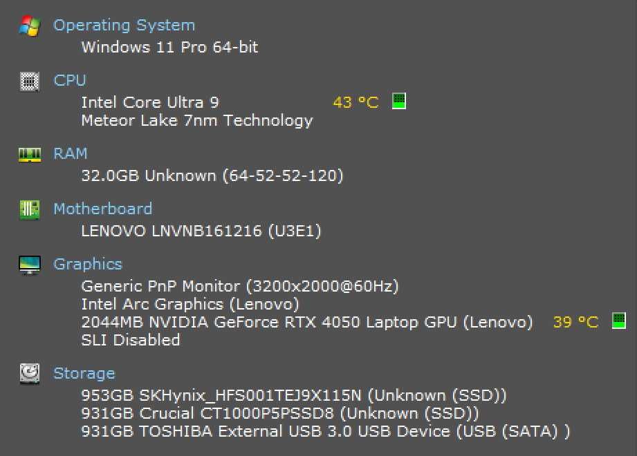Lenovo Yoga Pro 9 16 inch - 32GB - RTX 4050 - 16IMH9