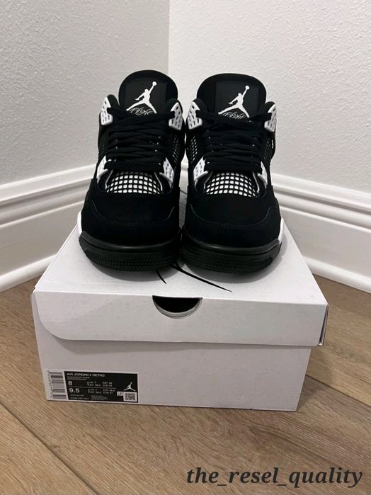 Jordan 4 White Thunder 42,43 Negru, Noi in Cutie, Livrare Rapida
