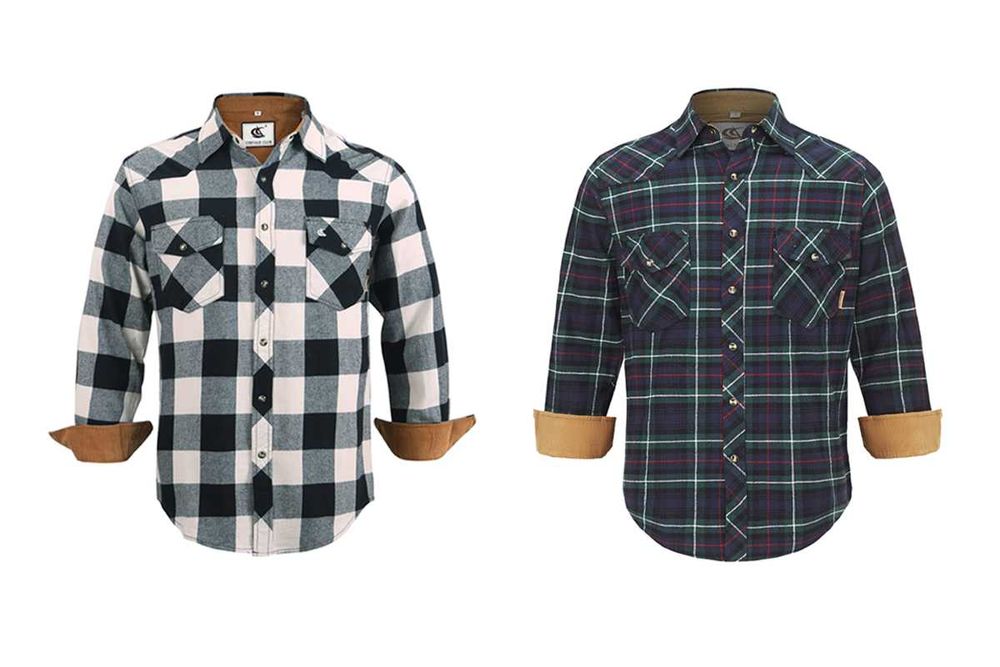 Cămăși cu mânecă lungă, Lumberjack, căptușite în carouri