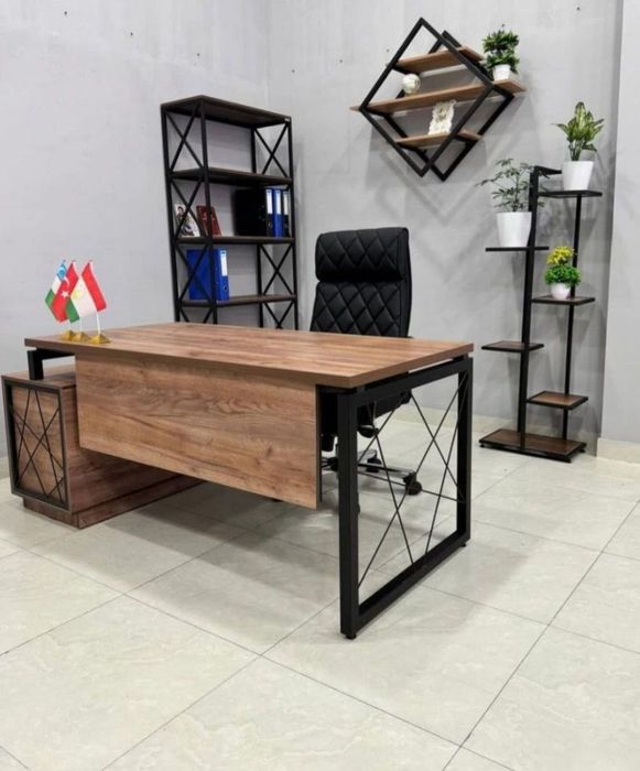 Лофт стол директор стол диван стеллаж офис учун стол стеллажлар мебел