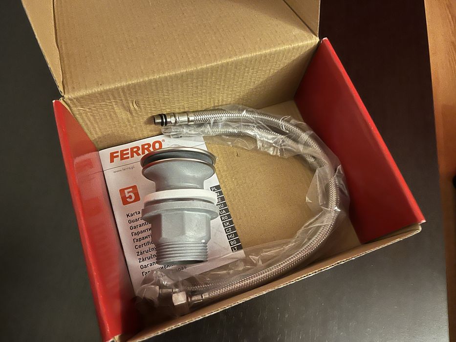 Ventil de scurgere click-clack 1/4” + 2xracorduri flexibile 3/8” M10x1