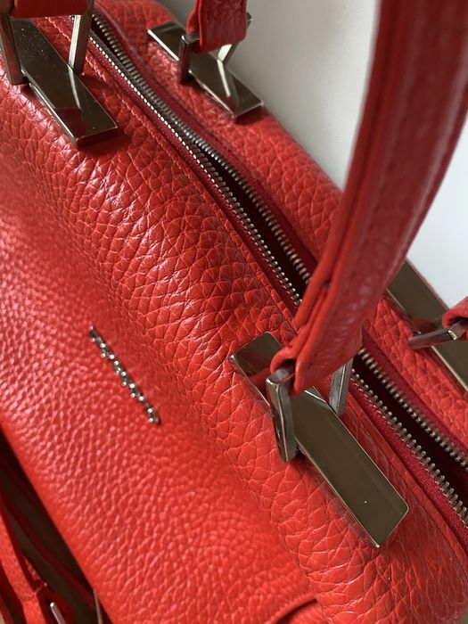 Geantă de piele DiGregorio roșu aprins*