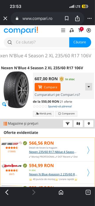 Nexen Nblue 4season 235 60 17 M+S