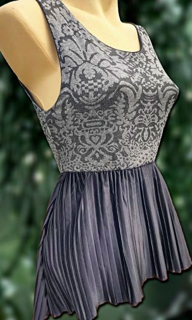 Top fara maneci elastic cu pliseuri vascoza